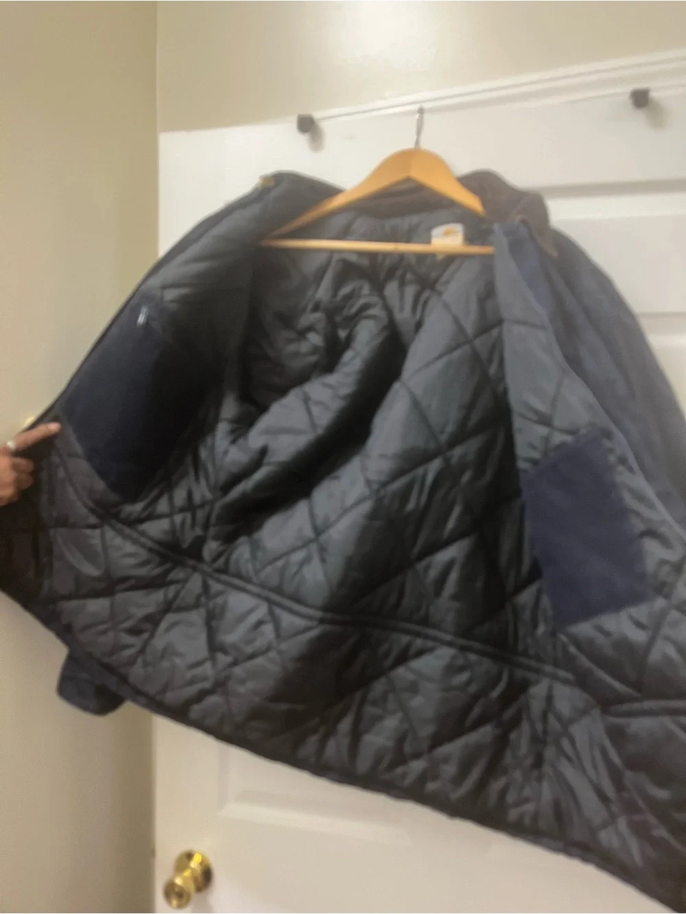 Carhartt Navy Quilted-Lined Field Jacket with Corduroy Collar